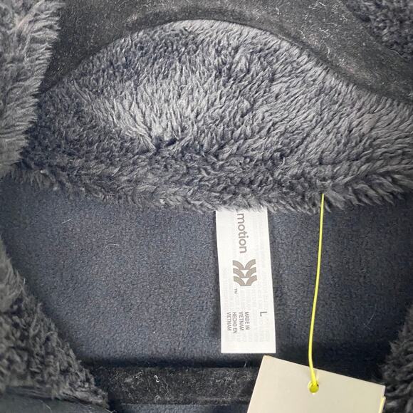 All in Motion Black Brushed Pullover Sweater‎ Henley Snap Neck Size Large - Picture 8 of 11